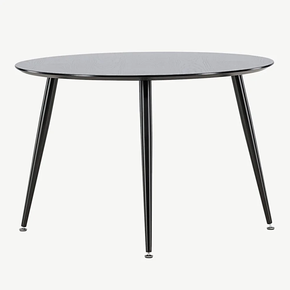 Ümmargune söögilaud Dipp, must MDF ja terasjalad, ø115 cm, 18101-888 – 4