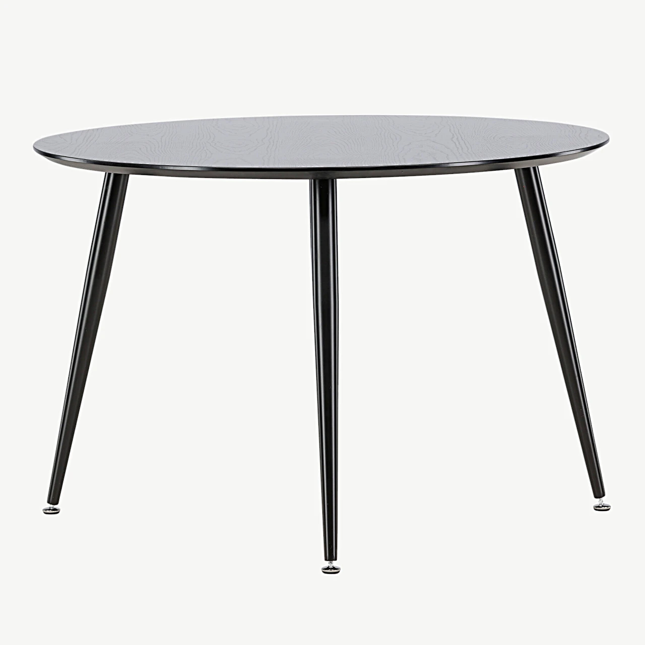 Ümmargune söögilaud Dipp, must MDF ja terasjalad, ø115 cm - 18101-888