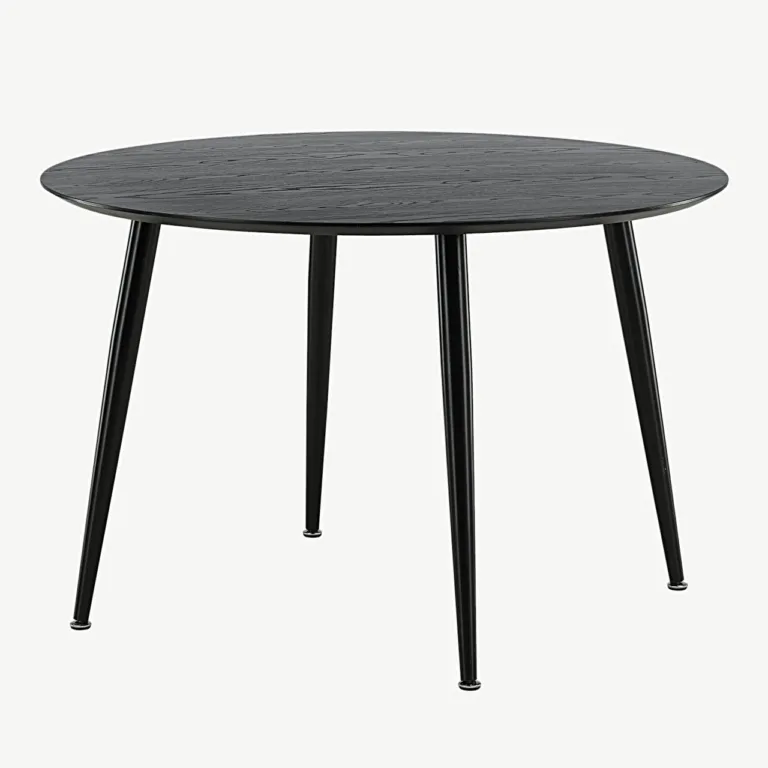 Ümmargune söögilaud Dipp, must MDF ja terasjalad, ø115 cm - 18101-888