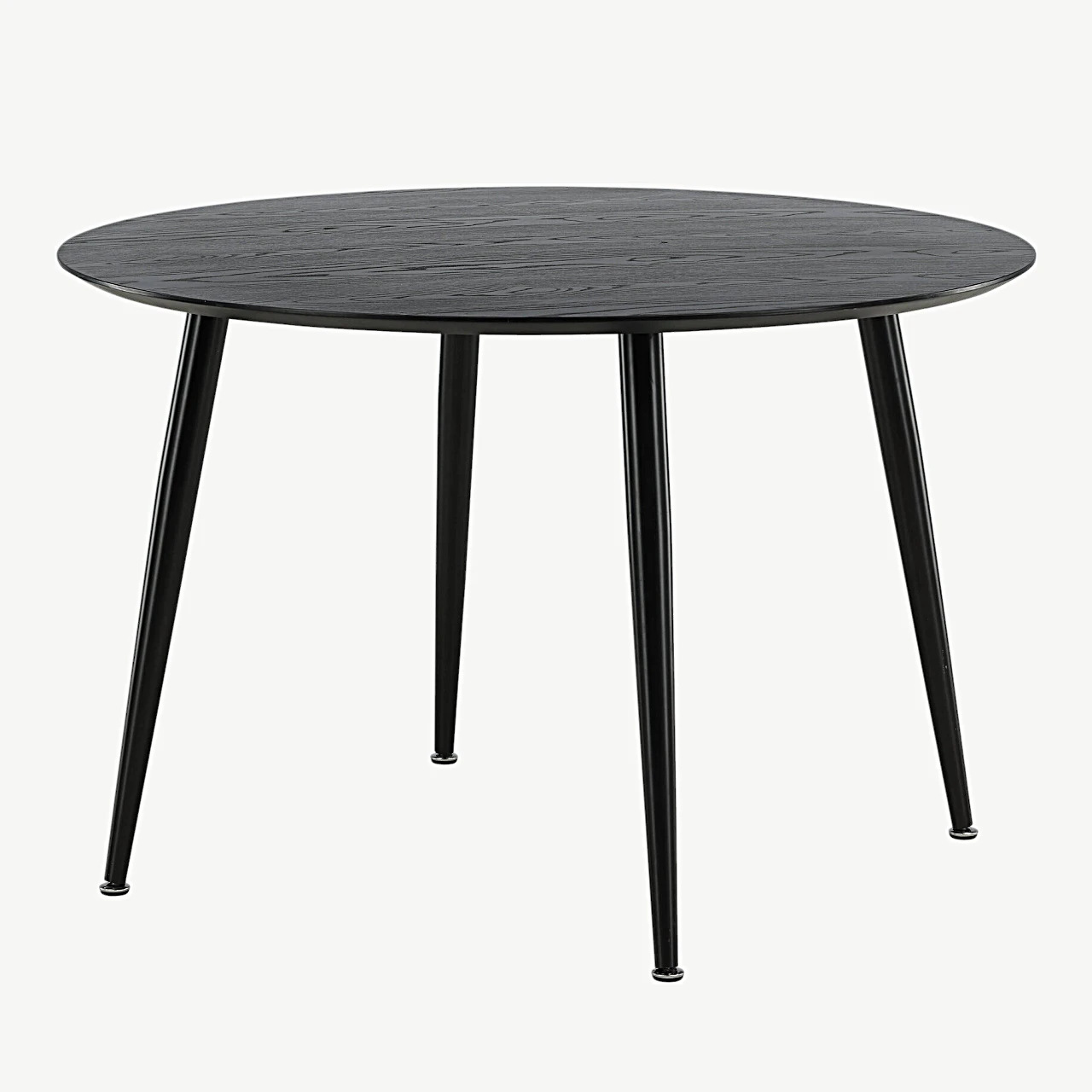 Ümmargune söögilaud Dipp, must MDF ja terasjalad, ø115 cm - 18101-888
