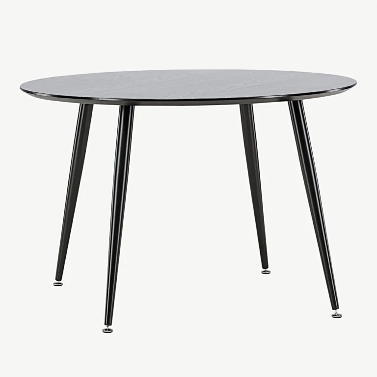 Ümmargune söögilaud Dipp, must MDF ja terasjalad, ø115 cm - 18101-888