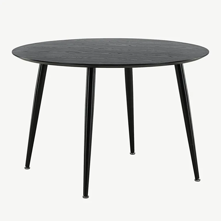 Ümmargune söögilaud Dipp, must MDF ja terasjalad, ø115 cm - 18101-888