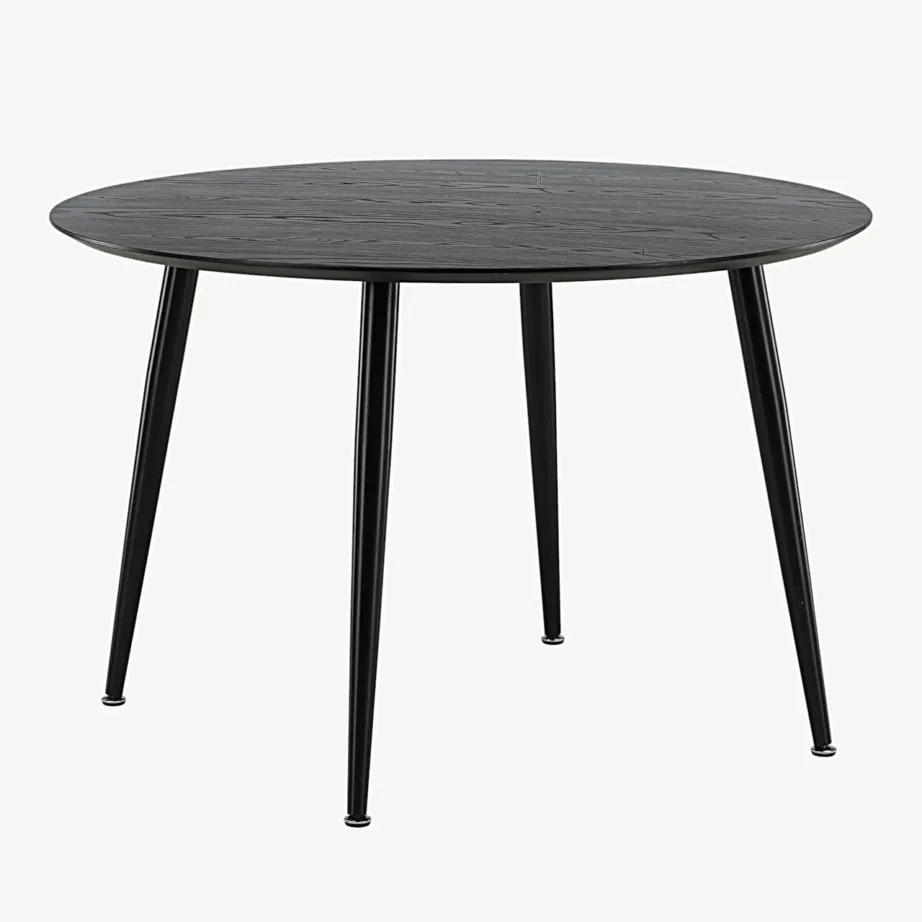 Ümmargune söögilaud Dipp, must MDF ja terasjalad, ø115 cm, 18101-888 – 6