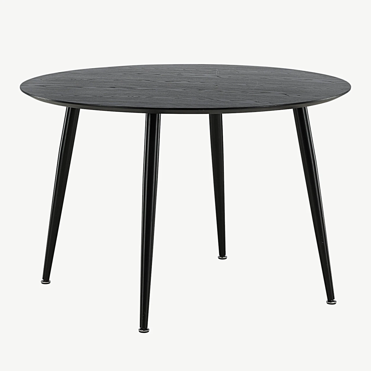 Ümmargune söögilaud Dipp, must MDF ja terasjalad, ø115 cm - 18101-888
