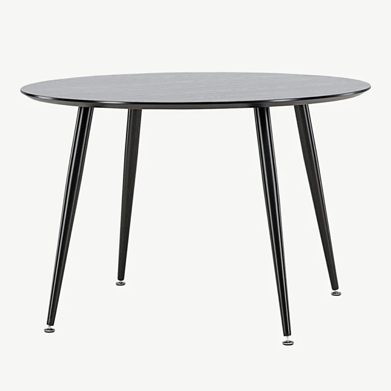 Ümmargune söögilaud Dipp, must MDF ja terasjalad, ø115 cm - 18101-888