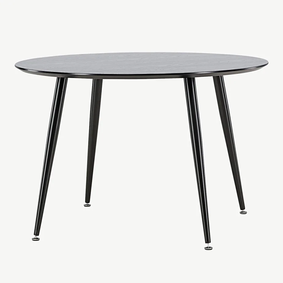 Ümmargune söögilaud Dipp, must MDF ja terasjalad, ø115 cm, 18101-888 – 7