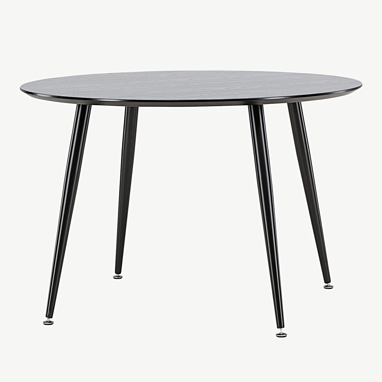 Ümmargune söögilaud Dipp, must MDF ja terasjalad, ø115 cm - 18101-888