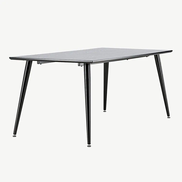 Ristkülikukujuline söögilaud Dipp mustast MDF-ist, terasjalgadega (180 × 90 cm) - 18102-888