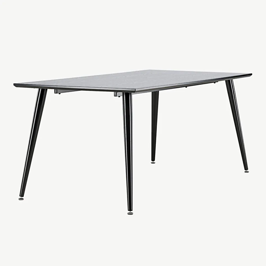 Ristkülikukujuline söögilaud Dipp mustast MDF-ist, terasjalgadega (180 × 90 cm), 18102-888