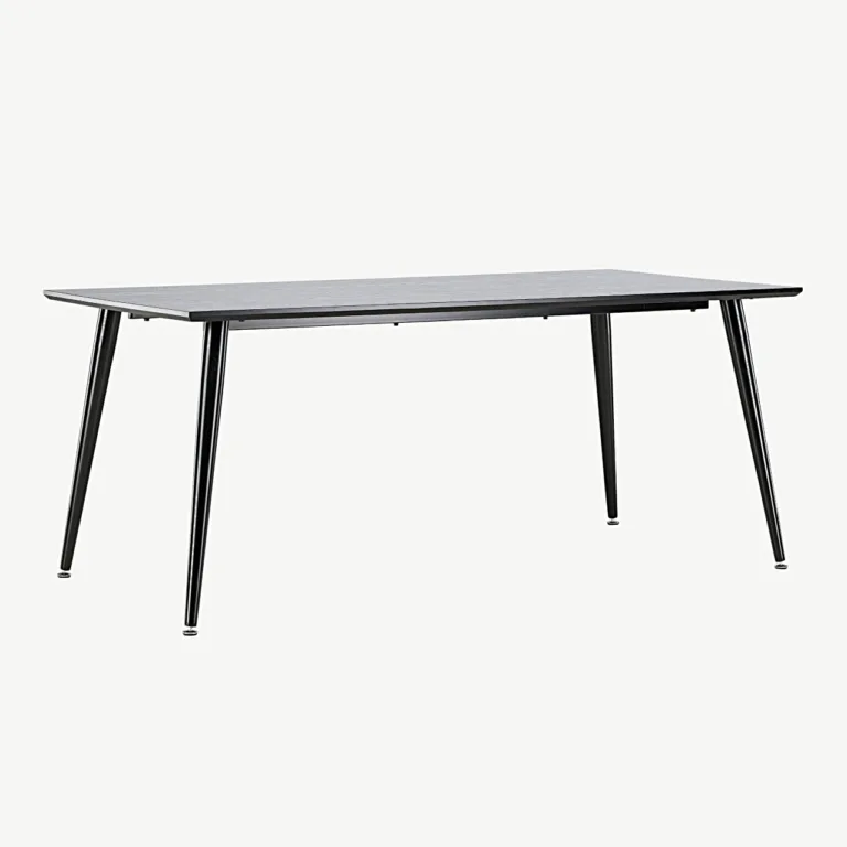 Ristkülikukujuline söögilaud Dipp mustast MDF-ist, terasjalgadega (180 × 90 cm) - 18102-888
