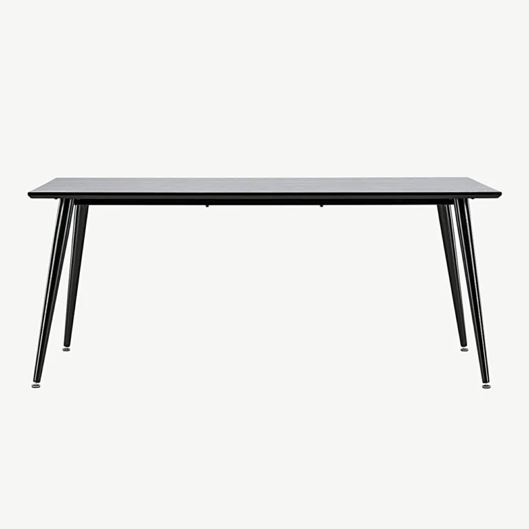 Ristkülikukujuline söögilaud Dipp mustast MDF-ist, terasjalgadega (180 × 90 cm) - 18102-888