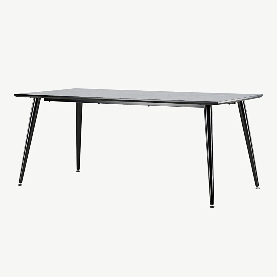 Ristkülikukujuline söögilaud Dipp mustast MDF-ist, terasjalgadega (180 × 90 cm), 18102-888 – 5