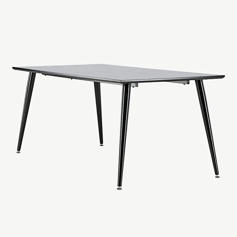 Ristkülikukujuline söögilaud Dipp mustast MDF-ist, terasjalgadega (180 × 90 cm) - 18102-888