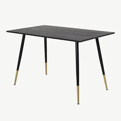 Must söögilaud Dipp MDF-spooniga ja terasjalgadel, 120x85 cm - 18103-188
