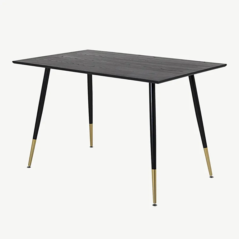 Must söögilaud Dipp MDF-spooniga ja terasjalgadel, 120x85 cm - 18103-188