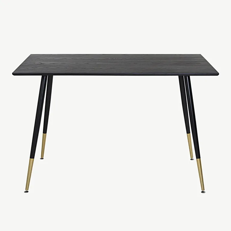 Must söögilaud Dipp MDF-spooniga ja terasjalgadel, 120x85 cm - 18103-188