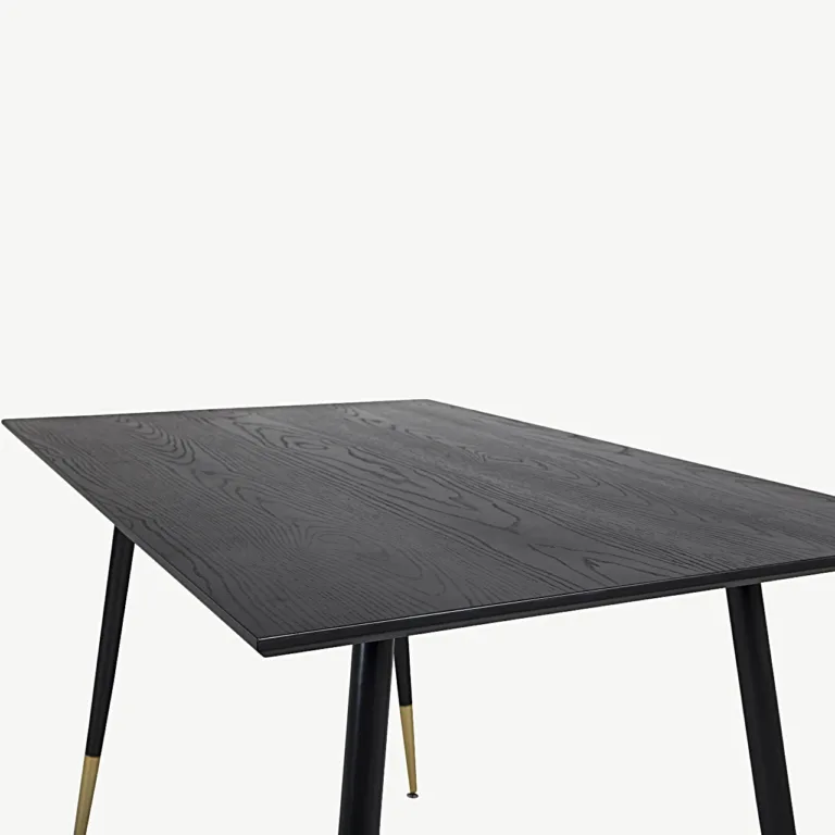 Must söögilaud Dipp MDF-spooniga ja terasjalgadel, 120x85 cm - 18103-188