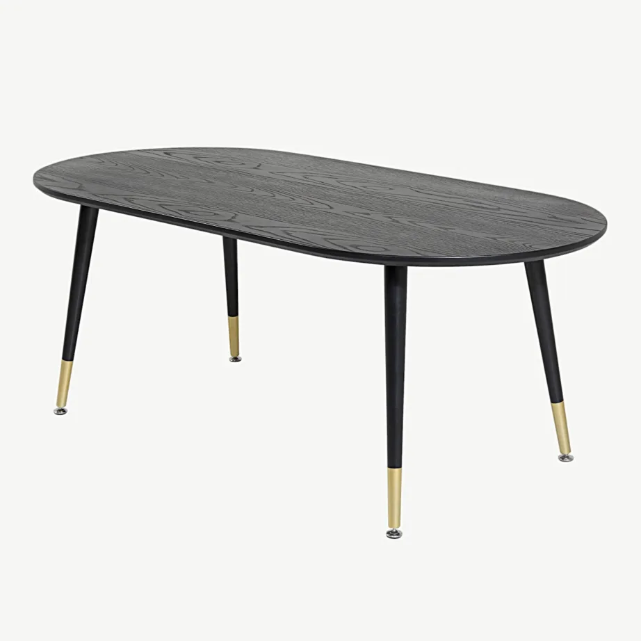 Must spoonviimistlusega sohvalaud Dipp messingdetailidega, 120 × 60 cm, 18104-188
