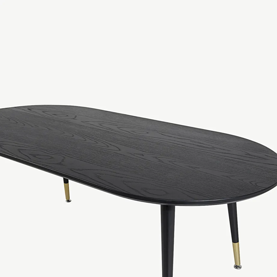 Must spoonviimistlusega sohvalaud Dipp messingdetailidega, 120 × 60 cm, 18104-188 – 4