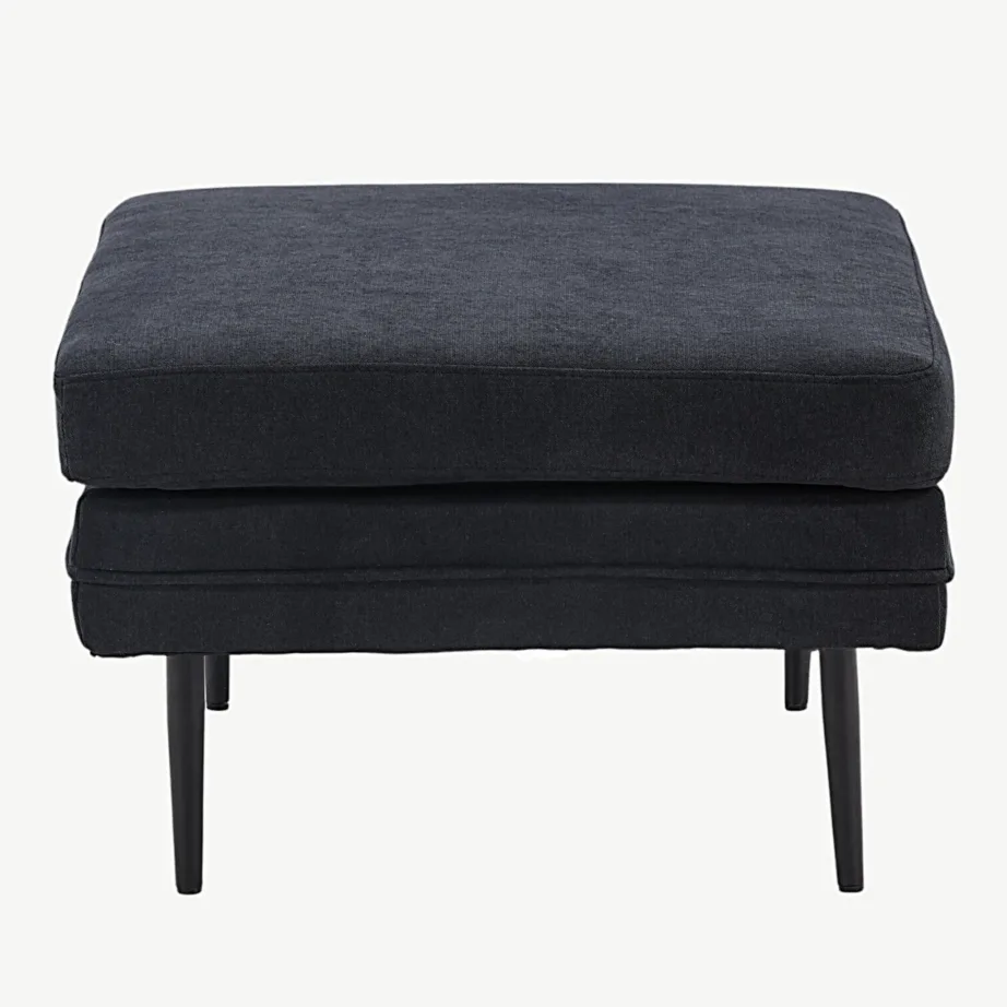 Must polüester-linasegust tumbaga Boom metalljalgadel (90 × 70 cm), 18550-100 – 2