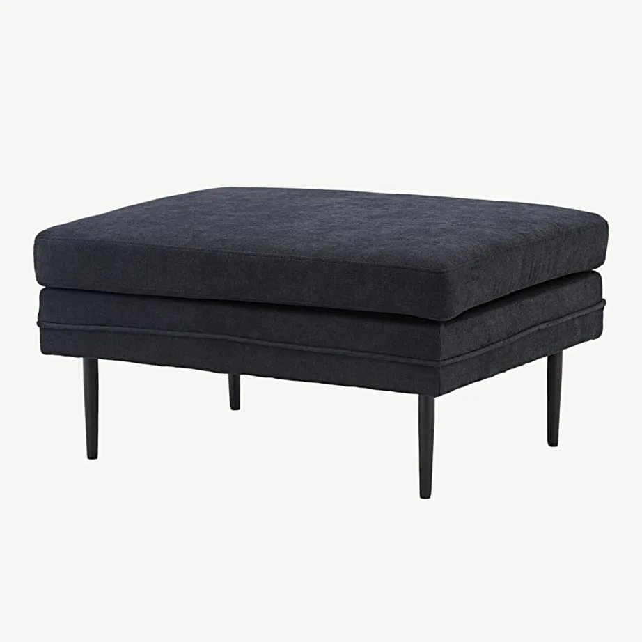 Must polüester-linasegust tumbaga Boom metalljalgadel (90 × 70 cm), 18550-100 – 5