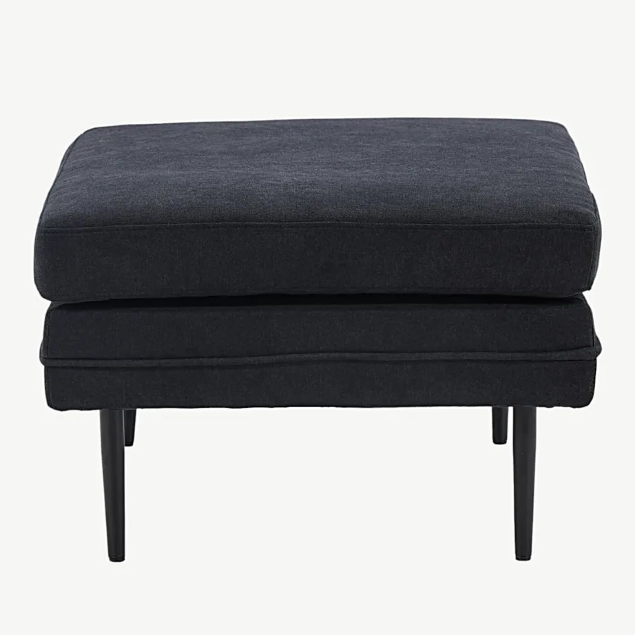 Must polüester-linasegust tumbaga Boom metalljalgadel (90 × 70 cm), 18550-100 – 7