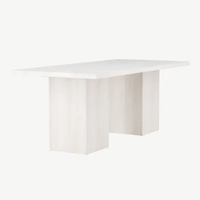 Valge peitsiga ristkülikukujuline söögilaud Olga, MDF-ist, 200 × 90 cm - 18901-000