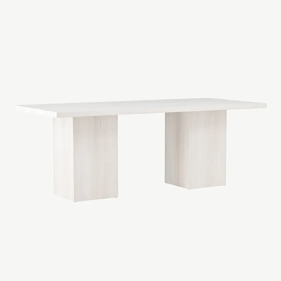 Valge peitsiga ristkülikukujuline söögilaud Olga, MDF-ist, 200 × 90 cm, 18901-000 – 3