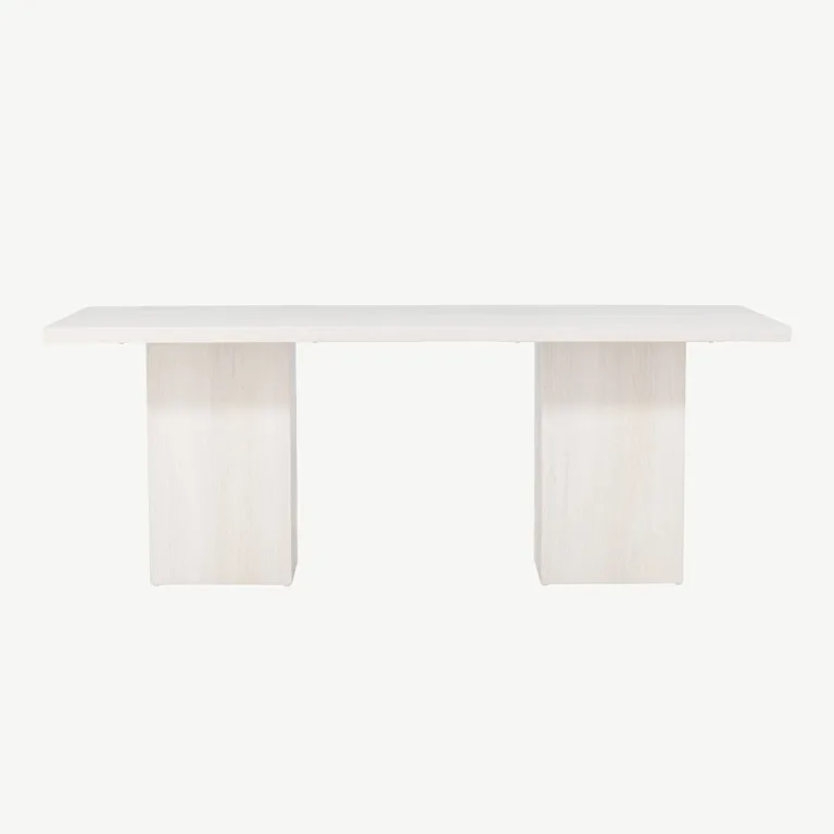 Valge peitsiga ristkülikukujuline söögilaud Olga, MDF-ist, 200 × 90 cm - 18901-000