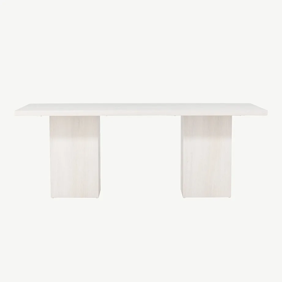 Valge peitsiga ristkülikukujuline söögilaud Olga, MDF-ist, 200 × 90 cm, 18901-000 – 4