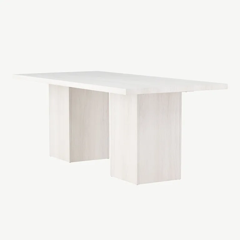 Valge peitsiga ristkülikukujuline söögilaud Olga, MDF-ist, 200 × 90 cm - 18901-000
