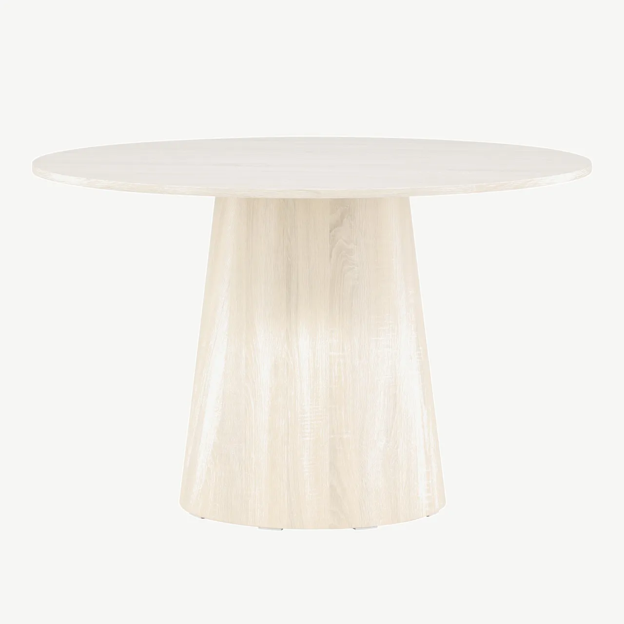 Lanzo ümmargune söögilaud, valge peitsiga MDF, Ø120 cm - 18903-130