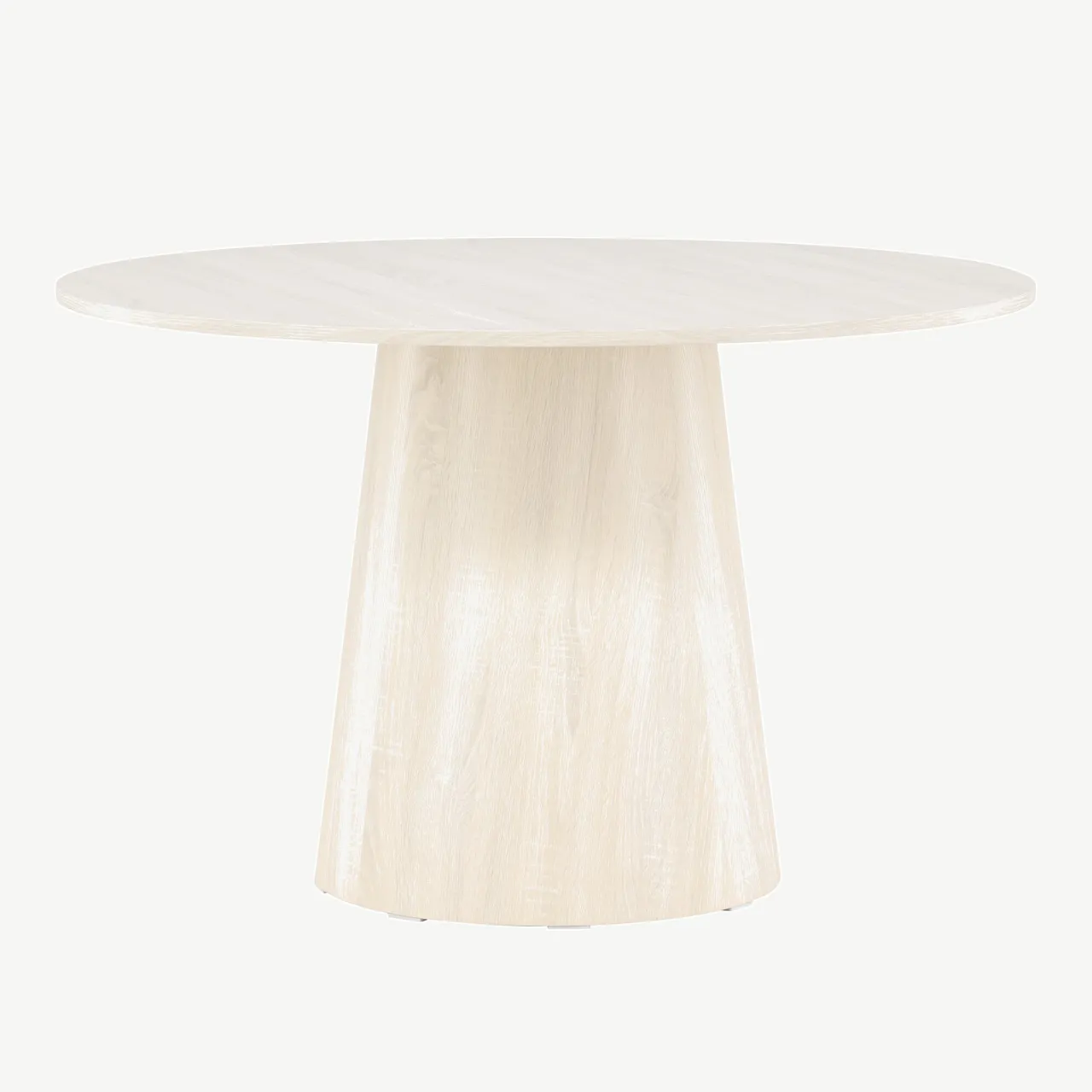 Lanzo ümmargune söögilaud, valge peitsiga MDF, Ø120 cm - 18903-130
