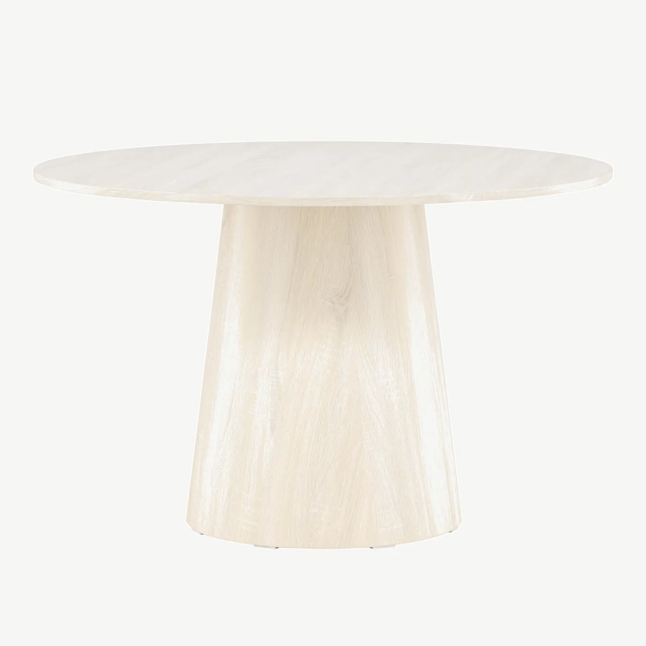 Lanzo ümmargune söögilaud, valge peitsiga MDF, Ø120 cm - 18903-130