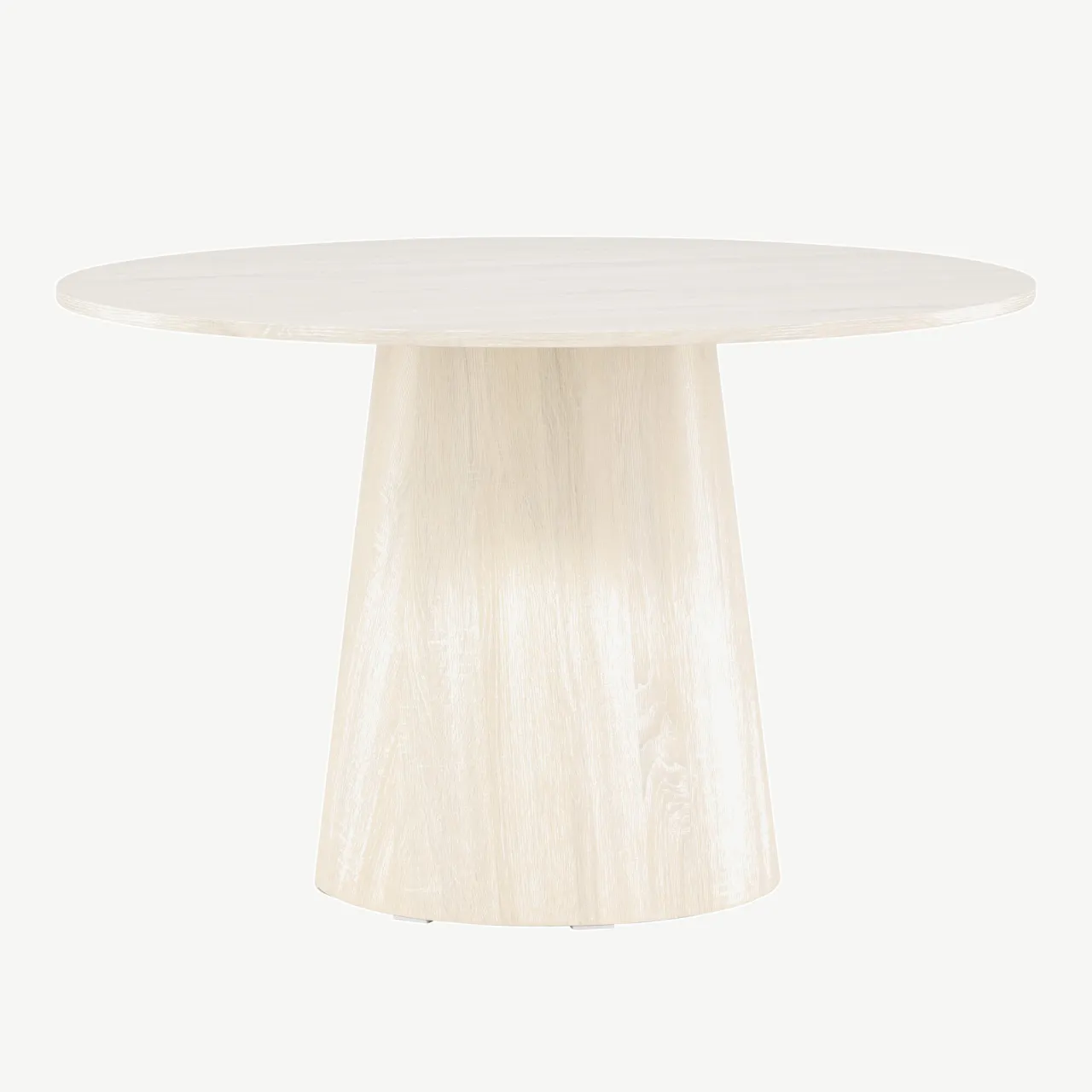 Lanzo ümmargune söögilaud, valge peitsiga MDF, Ø120 cm - 18903-130