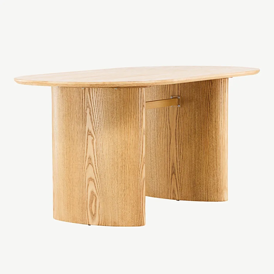 Ovaalne MDF-söögilaud Isolde, looduslik viimistlus, 180×90 cm, 18907-880 – 3