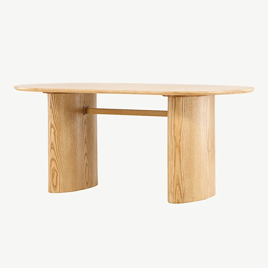 Ovaalne MDF-söögilaud Isolde, looduslik viimistlus, 180×90 cm, 18907-880 – 5