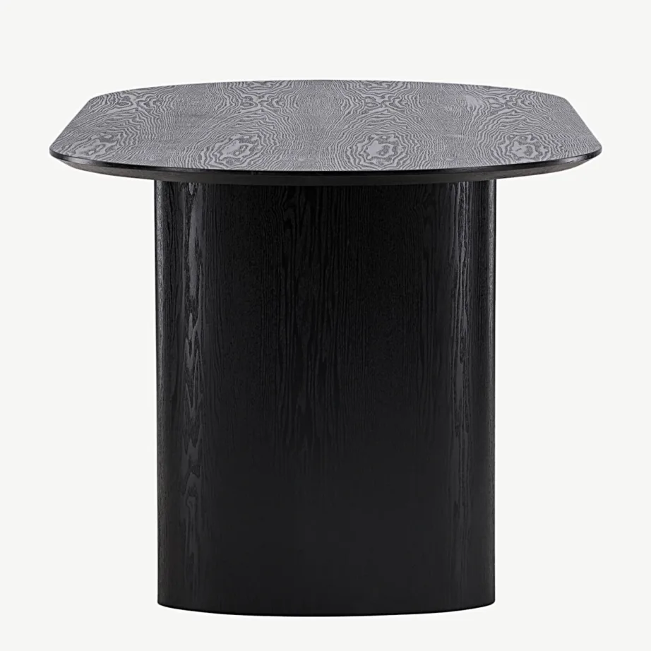 Isolde ovaalne must MDF-söögilaud, 180 × 90 cm, 18907-881 – 2