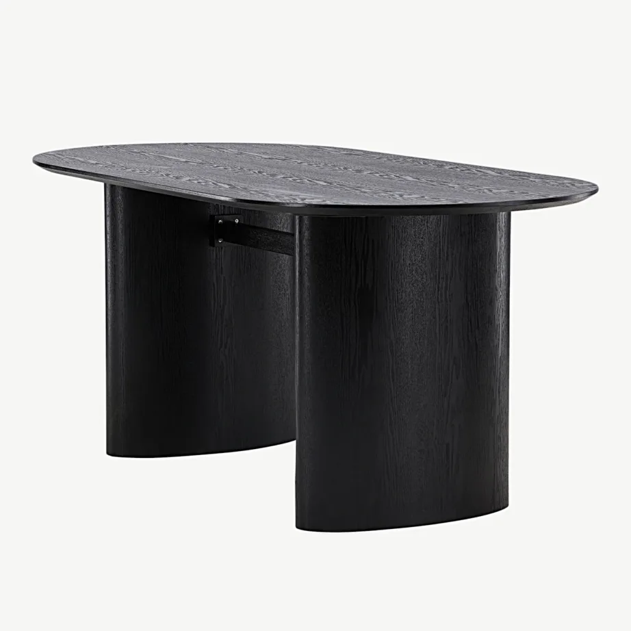 Isolde ovaalne must MDF-söögilaud, 180 × 90 cm, 18907-881 – 6