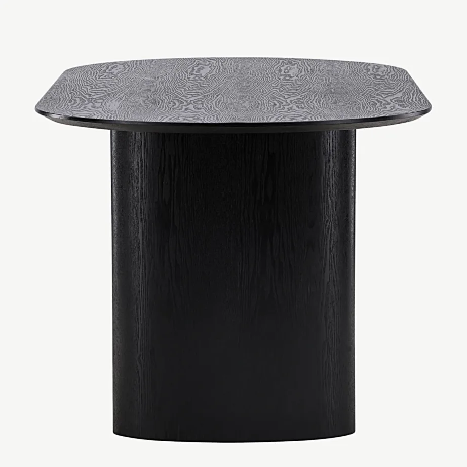 Isolde ovaalne must MDF-söögilaud, 180 × 90 cm, 18907-881 – 7