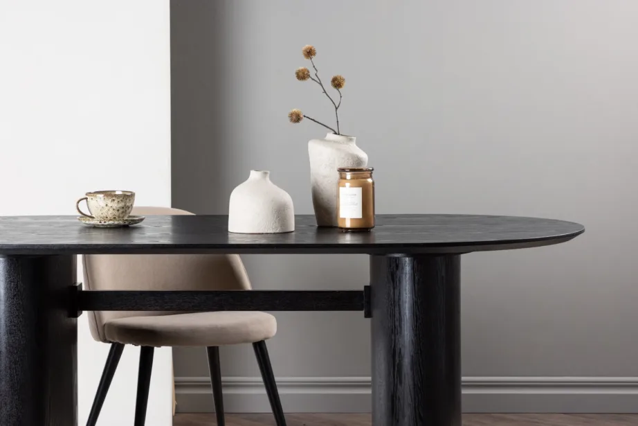 Isolde ovaalne must MDF-söögilaud, 180 × 90 cm, 18907-881 – 9