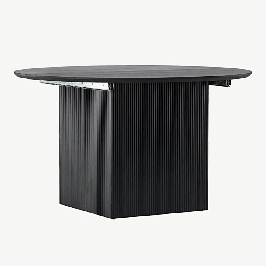 Pikendatav ümmargune söögilaud Matilda, must MDF (ø130/180 cm), 18908-458 – 4