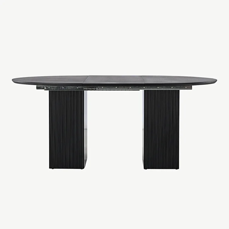 Pikendatav ümmargune söögilaud Matilda, must MDF (ø130/180 cm) - 18908-458