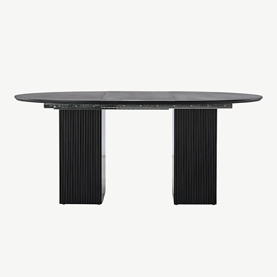 Pikendatav ümmargune söögilaud Matilda, must MDF (ø130/180 cm), 18908-458 – 5