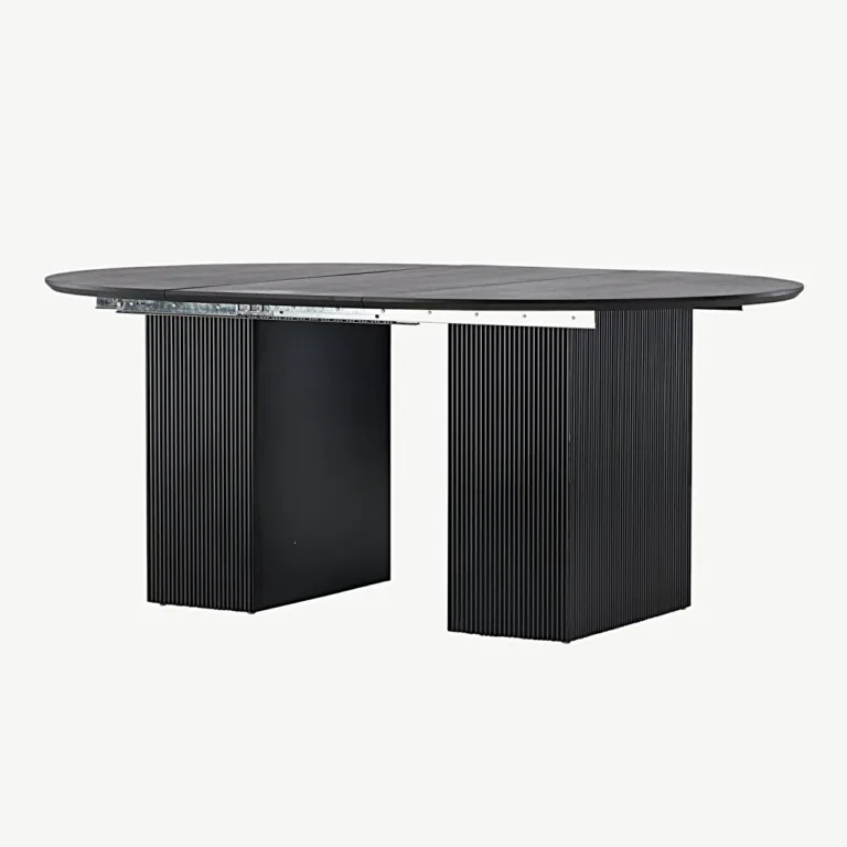 Pikendatav ümmargune söögilaud Matilda, must MDF (ø130/180 cm) - 18908-458