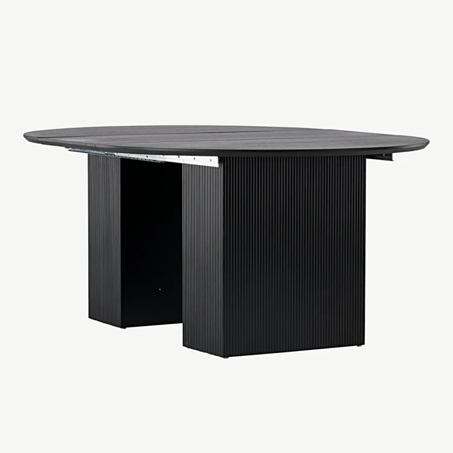 Pikendatav ümmargune söögilaud Matilda, must MDF (ø130/180 cm), 18908-458 – 6