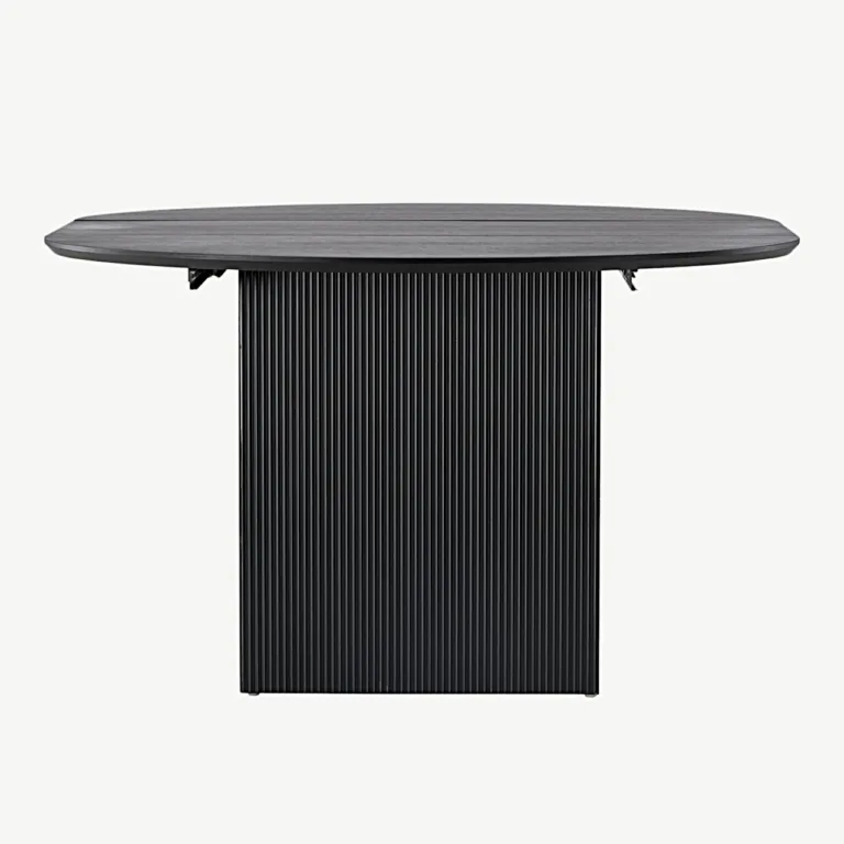 Pikendatav ümmargune söögilaud Matilda, must MDF (ø130/180 cm) - 18908-458