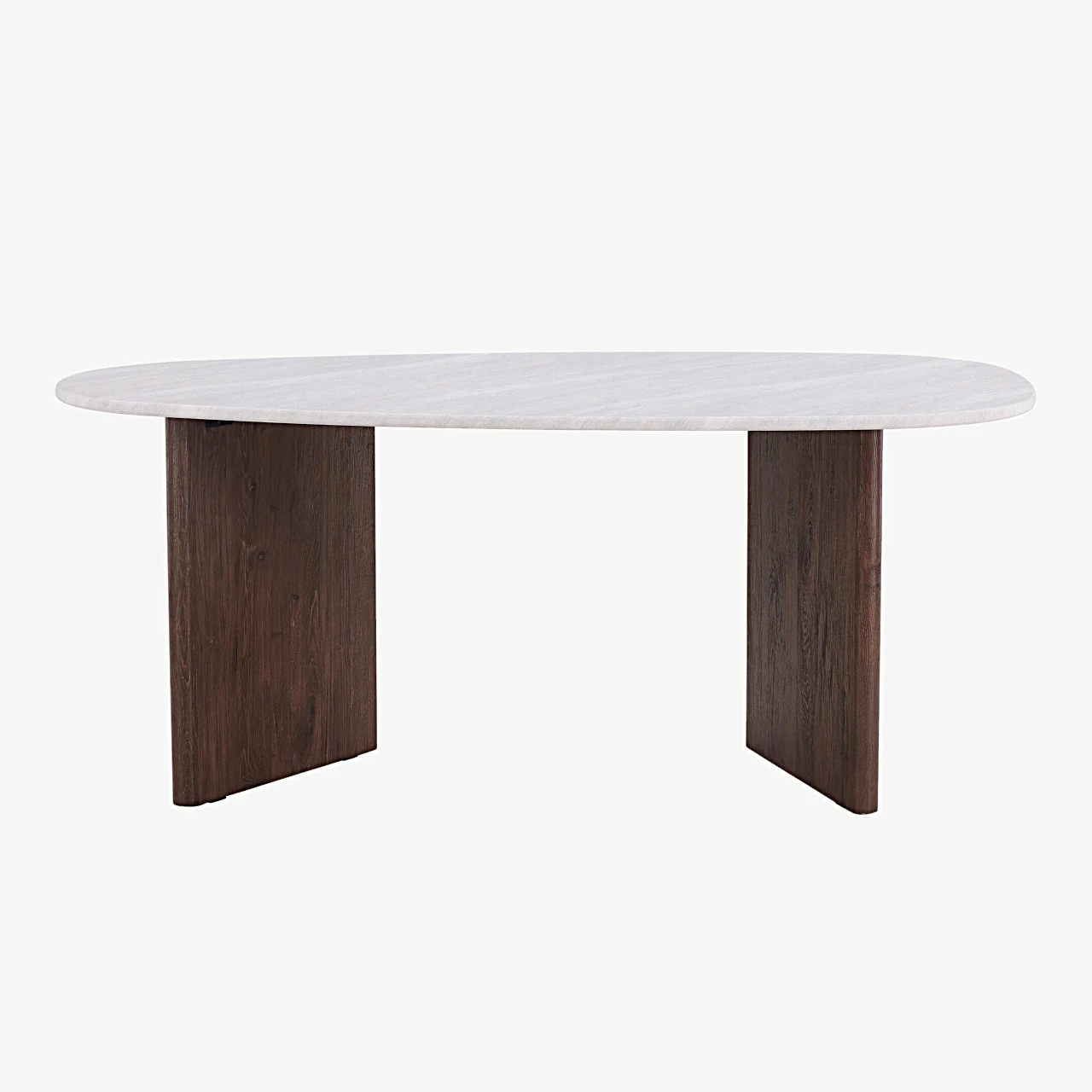 Helehall ovaalne söögilaud Grönvik – MDF, mokka toonis jalad, 180×90 cm - 18914-490