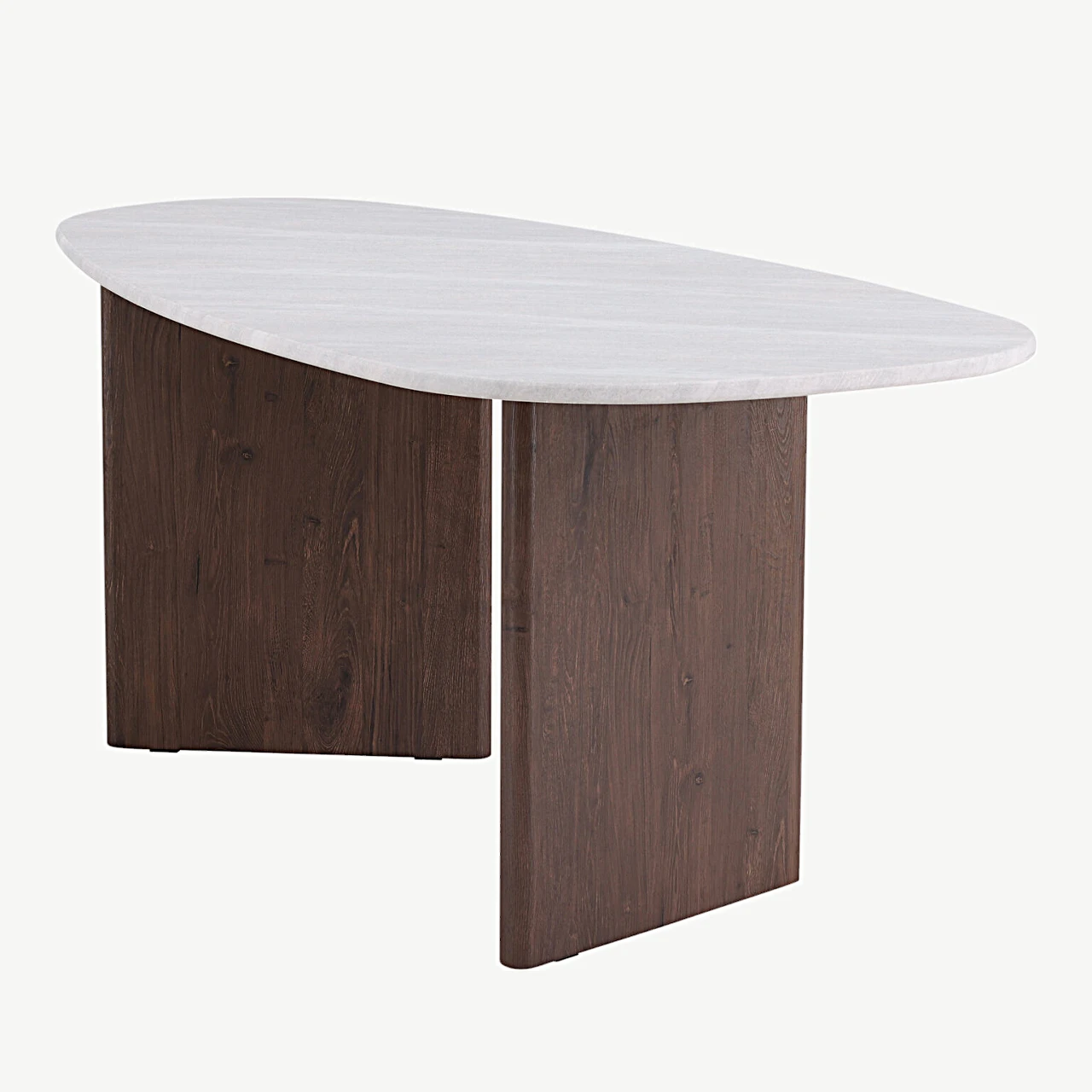 Helehall ovaalne söögilaud Grönvik – MDF, mokka toonis jalad, 180×90 cm - 18914-490