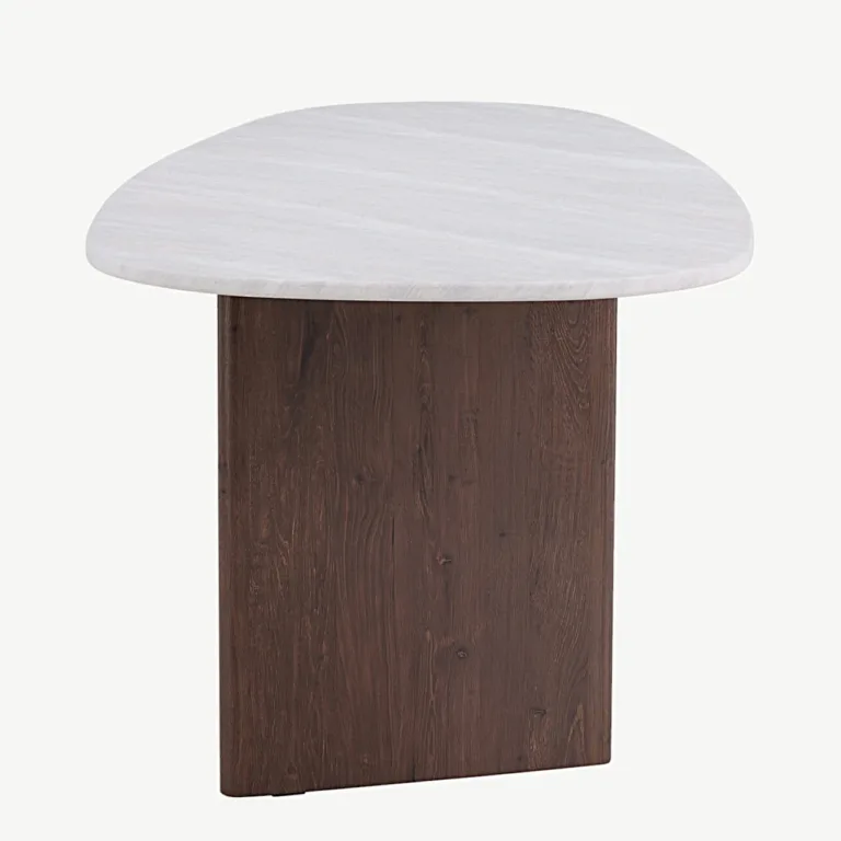 Helehall ovaalne söögilaud Grönvik – MDF, mokka toonis jalad, 180×90 cm - 18914-490